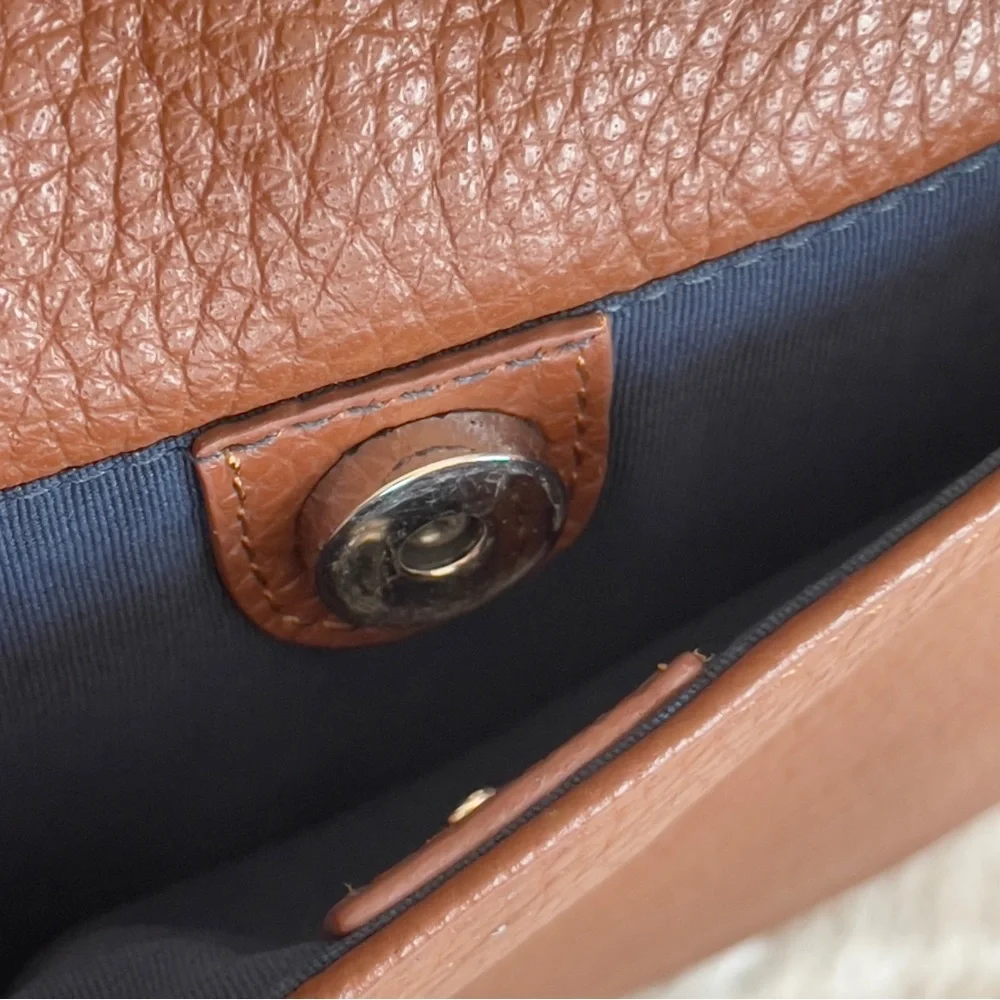 Cole Haan Messenger Leather Bag‎ Flapover Laptop Briefcase Crossbody Brown